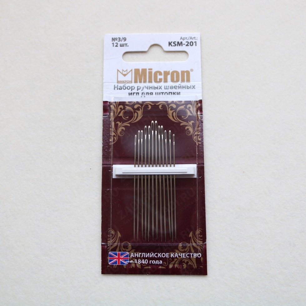 Набор швейных игл сбольшим ушком  "Micron"   KSM-201