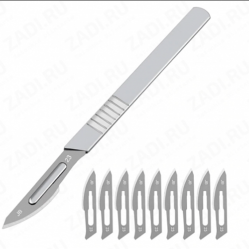 Скальпель со сменным ножом +10шт арт. 3023-23